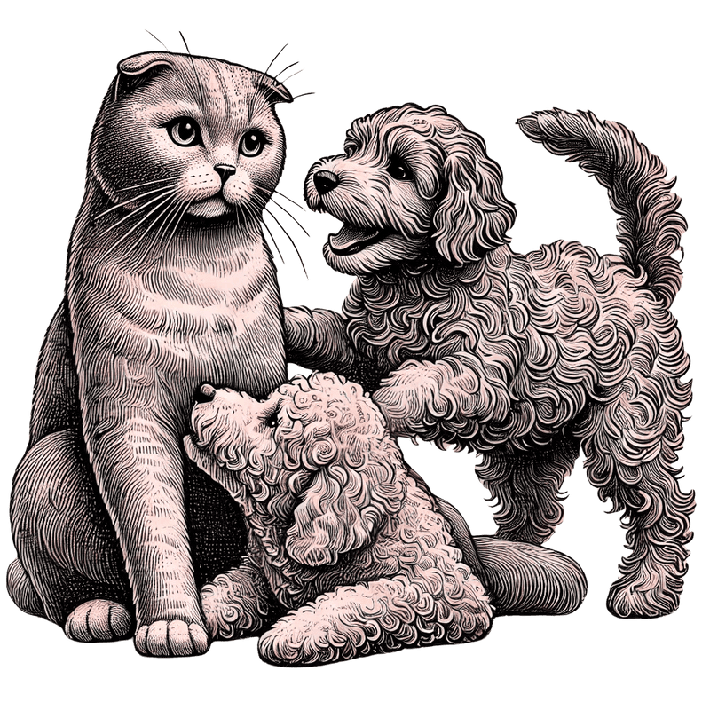 犬と猫のイラスト